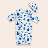 SAMPLE Pijama bata + gorro Blue Juice 0-3m