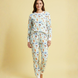 Pijama 2p térmica Mujer Mini Zoo Blue