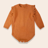 SAMPLE Ruffle Bodysuit Knit - Color Terracotta