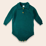 SAMPLE Polo Bodysuit Knit Muestra - Color Green Pine