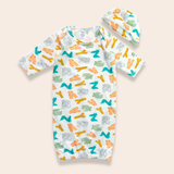 SAMPLE Pijama bata + gorro crazy soup 0-3m