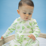 SAMPLE Pijama enteriza en algodon Monster cloud green 9-12m
