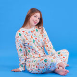 Pijama 2p térmica Mujer Amigos del Bosque Crema