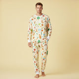 Pijama 2p térmica HOMBRE Amigos del Bosque Crema